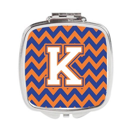 Carolines Treasures Letter K Chevron Blue and Orange No.3 Compact Mirror CJ1060-KSCM